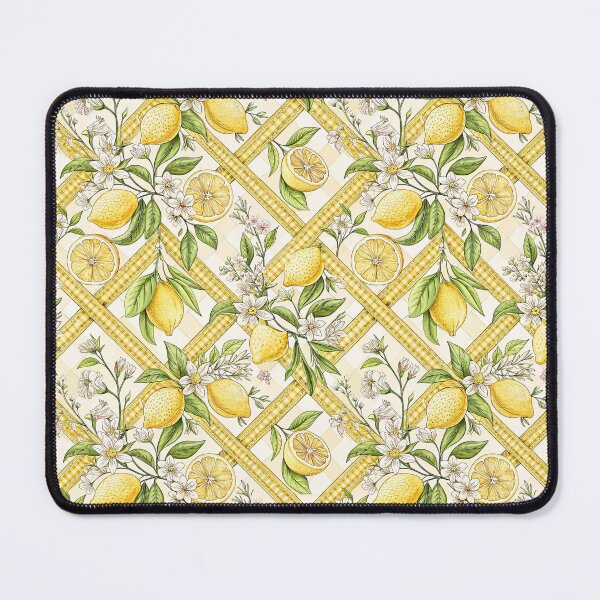 Item preview, Lemon Blossom Gingham Trellis Pattern designed and sold by Petal & Pattern Co.