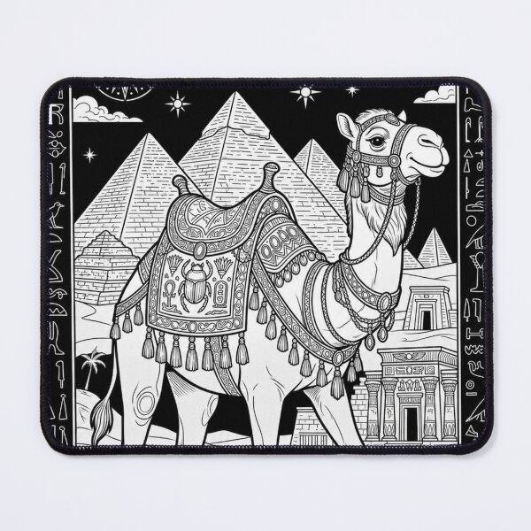 Item preview, Egyptian Camel and Pyramids Art | Ancient Egypt Mythology Desert Illustration designed and sold by Queen Cleopatra.