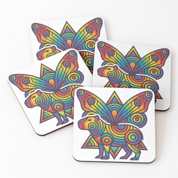Item preview, Symmetrical Pride Moth and Capybara  designed and sold by CozyDesignsCo.