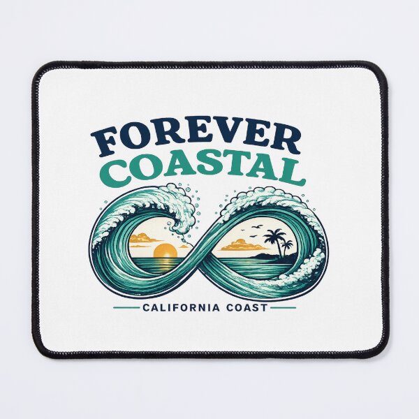 Item preview, Forever Coastal - Retro Infinity Wave Sunset Graphic designed and sold by HumeThreads.