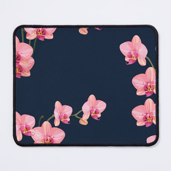 Item preview, Pink Orchid Pattern on Midnight Blue – Tropical Floral Elegance designed and sold by obstinator.