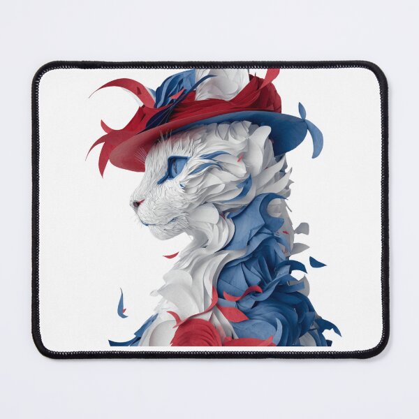Item preview, Elegant Cat in blue, red and white designed and sold by OutOfTheBubble.