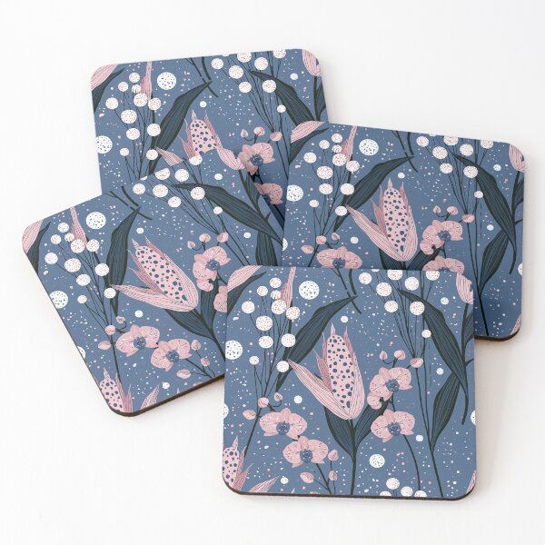 Item preview, Dreamy Botanical Garden Pattern – Blue Floral Fantasy Illustration designed and sold by obstinator.