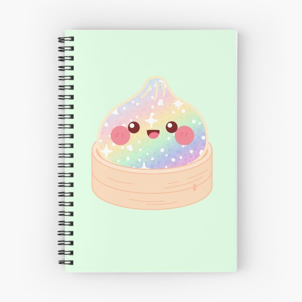 Item preview, Kawaii Rainbow Glitter Squishy Dumpling in bamboo steamer basket designed and sold by EmeraldeaArt.