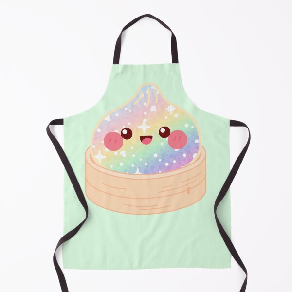 Item preview, Kawaii Rainbow Glitter Squishy Dumpling in bamboo steamer basket designed and sold by EmeraldeaArt.