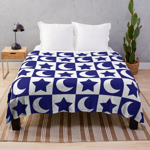 Item preview, Midnight blue & white crescent moon and star mosaic designed and sold by Mint + Midnight.