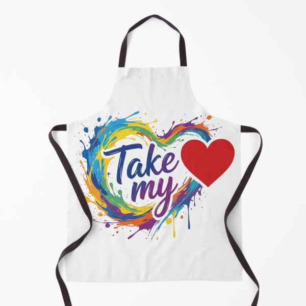 Item preview, Take My Heart Vibrant Rainbow Paint Splatter Love Quote designed and sold by puzzell.