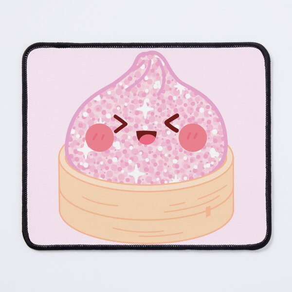 Item preview, Pink Glitter squishy Dumpling in bamboo steamer basket designed and sold by EmeraldeaArt.