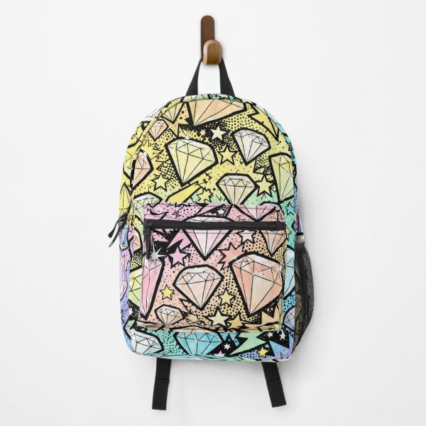 Item preview, Pastel Rainbow Pop Art Cartoon Diamond Print designed and sold by BeJolley.