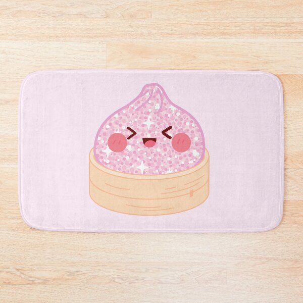 Item preview, Pink Glitter squishy Dumpling in bamboo steamer basket designed and sold by EmeraldeaArt.