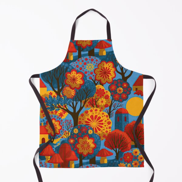 Item preview, Retro Folk Art Forest – Scandinavian Woodland Floral Pattern designed and sold by obstinator.