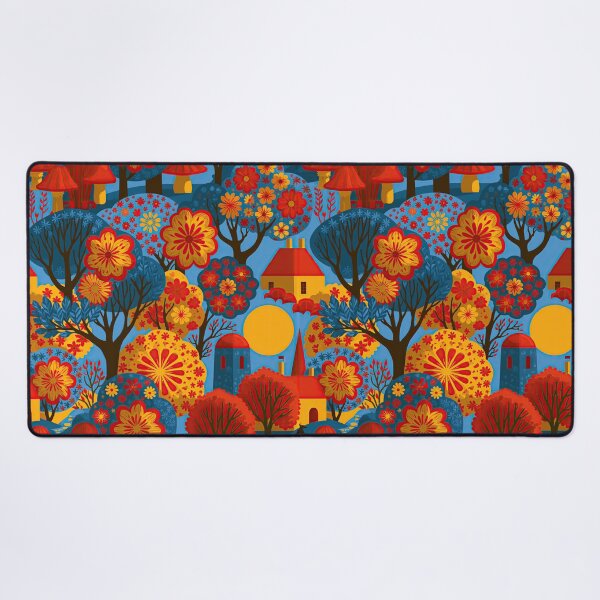 Item preview, Retro Folk Art Forest – Scandinavian Woodland Floral Pattern designed and sold by obstinator.