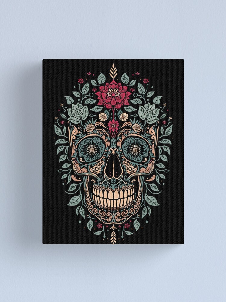 Thumbnail 1 of 3, Canvas Print, Skull designed and sold by Ricewantstea.