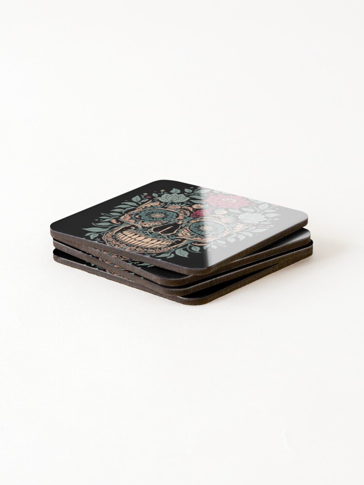 Thumbnail 4 of 5, Coasters (Set of 4), Skull designed and sold by Ricewantstea.