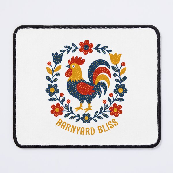 Item preview, Barnyard Bliss Folk Art Rooster Chicken Design designed and sold by AntiqueImages.