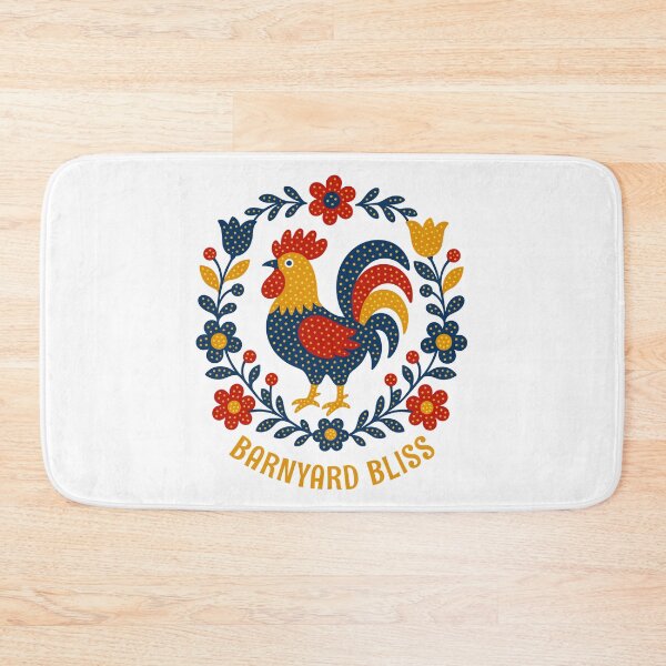 Item preview, Barnyard Bliss Folk Art Rooster Chicken Design designed and sold by AntiqueImages.