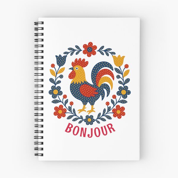Item preview, Cheerful French Folk Art Rooster Wishes You Bonjour designed and sold by AntiqueImages.