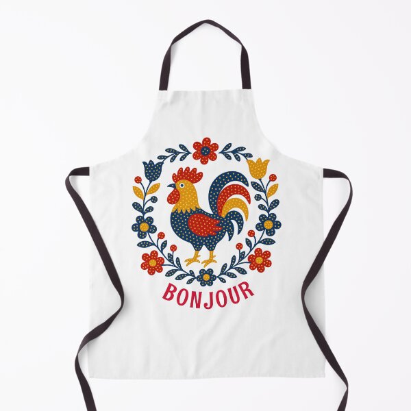 Item preview, Cheerful French Folk Art Rooster Wishes You Bonjour designed and sold by AntiqueImages.