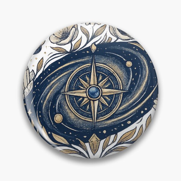 Item preview, Celestial Compass Floral Galaxy designed and sold by GoldenPetalAma.