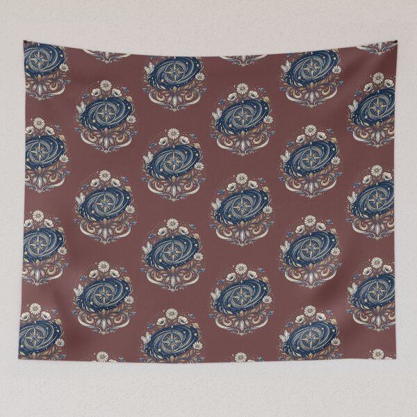 Item preview, Celestial Compass Floral Galaxy designed and sold by GoldenPetalAma.
