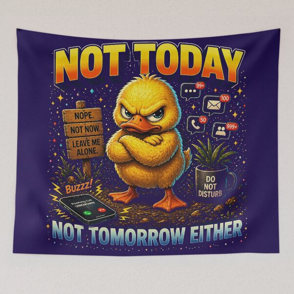 Item preview, Not Today Not Tomorrow Either Duck T-Shirt | Introvert Social Battery Meme Gift designed and sold by FunkyVista.