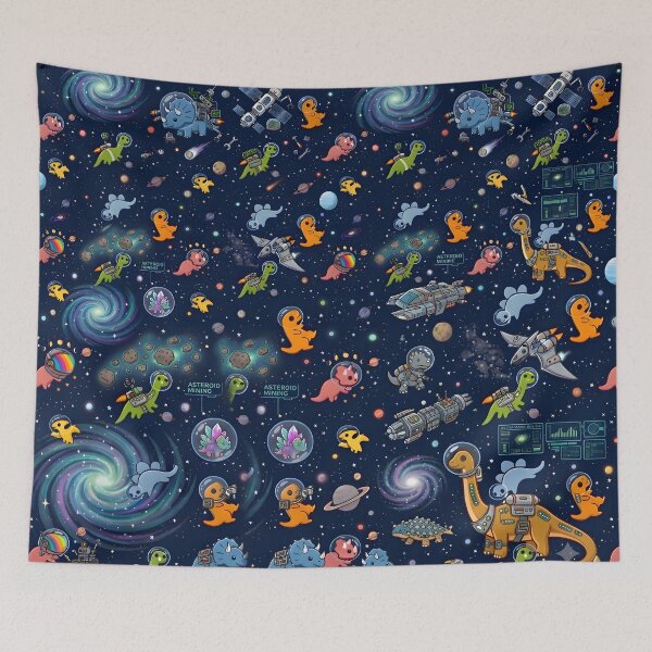 Item preview, Dinosaurs In Space Pattern designed and sold by Differenceee.