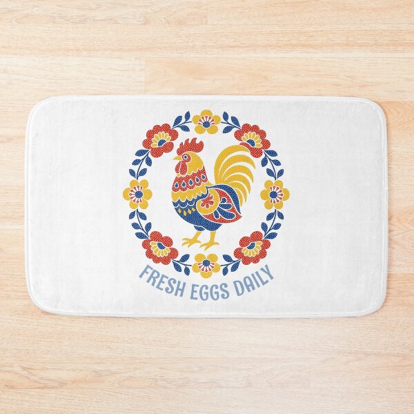 Item preview, Backyard Chicken Fresh Eggs Daily Folk Art Rooster designed and sold by AntiqueImages.