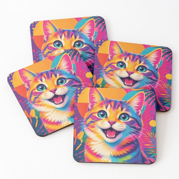 Item preview, Happy Cat in Vibrant Retro Style designed and sold by alw951.