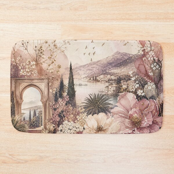 Item preview, Romantic Vintage Floral Landscape Collage designed and sold by ArtStyleAlice.