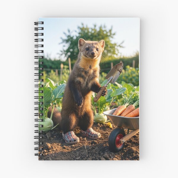 Item preview, Pine Marten Gardener Gathers Carrots and Kohlrabies designed and sold by Tridentulus.