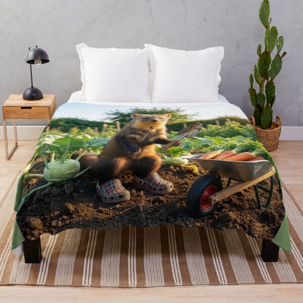 Item preview, Pine Marten Gardener Gathers Carrots and Kohlrabies designed and sold by Tridentulus.