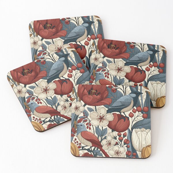 Item preview, Nordic Songbirds & Wildflowers – Scandinavian Botanical Pattern designed and sold by obstinator.