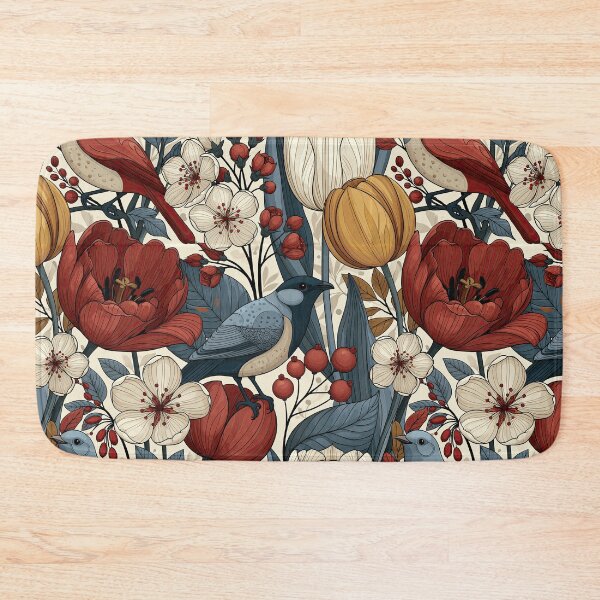 Item preview, Nordic Songbirds & Wildflowers – Scandinavian Botanical Pattern designed and sold by obstinator.