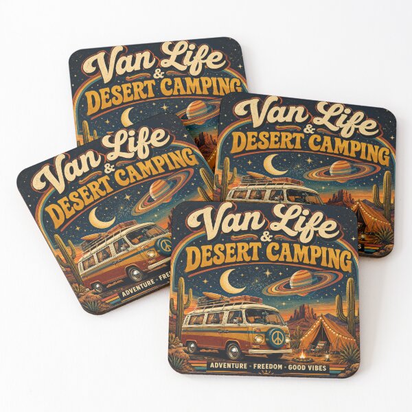 Item preview, Van Life & Desert Camping - Retro 70s Stargazing Adventure designed and sold by HumeThreads.