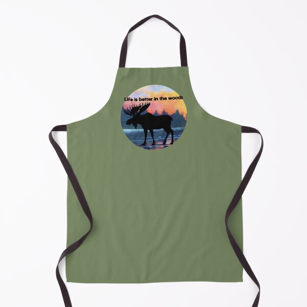 Item preview, Life is Better in the Woods Moose silhouette with Original art sunset background designed and sold by Lori Richardson.