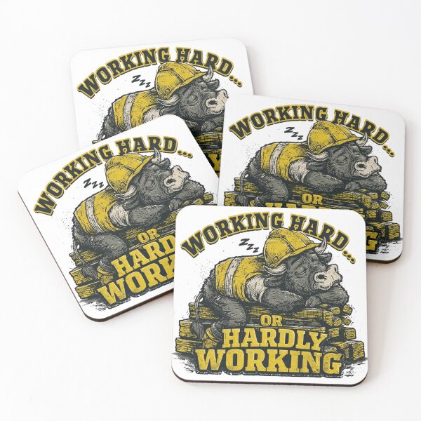 Item preview, working hard or hardly working sleeping construction Bull  designed and sold by northern T.