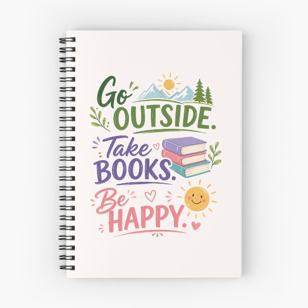 Item preview, Go Outside. Take Books. Be Happy. - Reading Design designed and sold by Myra365Art.