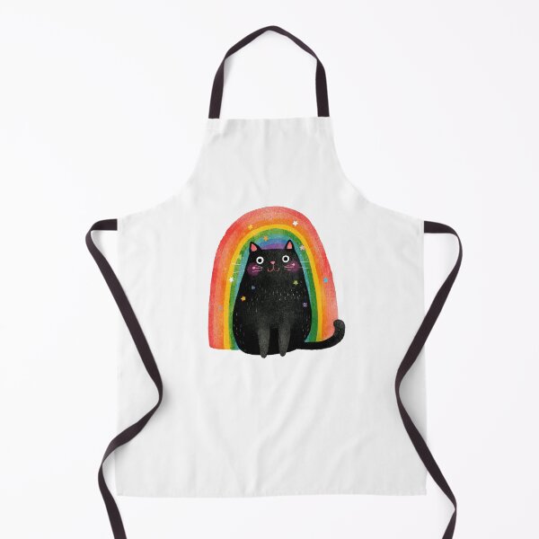 Item preview, Cute LGBTQ Pride Black Cat with Rainbow Flag designed and sold by VikArt7.