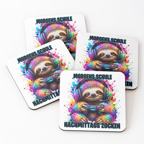 Item preview, School in the morning, gaming in the afternoon – sloth gamer designed and sold by MinimalChaosDE.