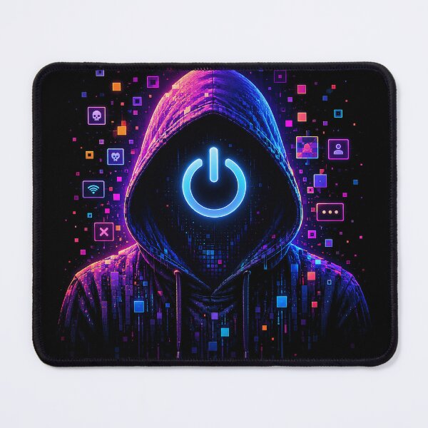 Item preview, Social Mode Offline – Cyberpunk Digital Detox Hoodie | Neon Glitch Power Symbol designed and sold by FunkyVista.