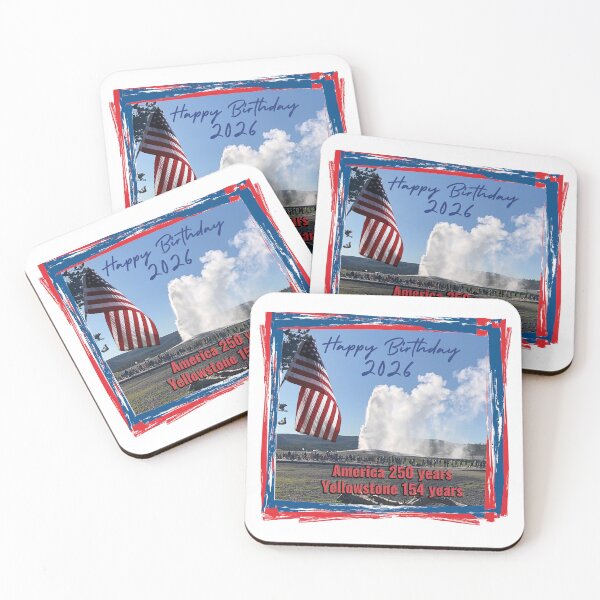 Item preview, America turns 250 and Yellowstone turns 154 - Celebrate with this patriotic image designed and sold by SmyrnaBuffalo.