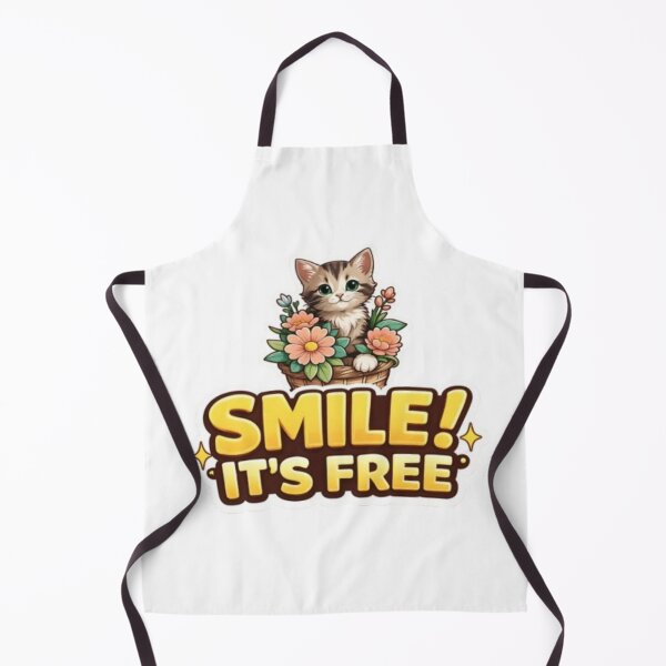 Item preview, Cute Kitten Flower Basket Sticker – Smile It’s Free Funny Cat Lover Design designed and sold by PrintforDesign.