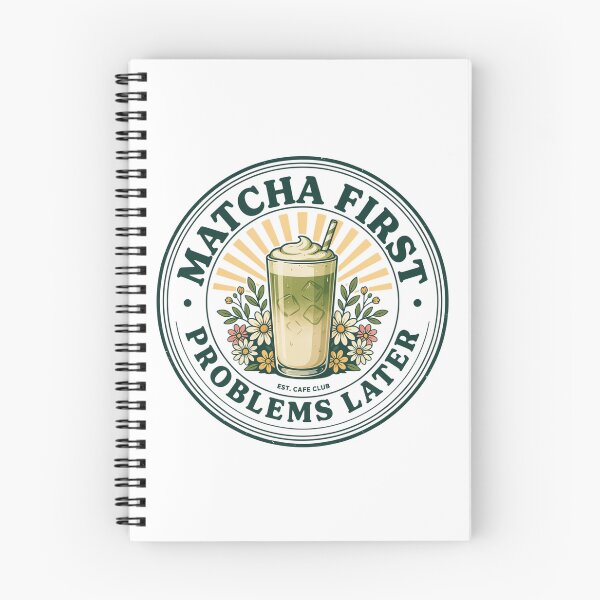 Item preview, Matcha First, Problems Later – Funny Iced Matcha Lover Retro Café Design designed and sold by ArcticFoxStudio.