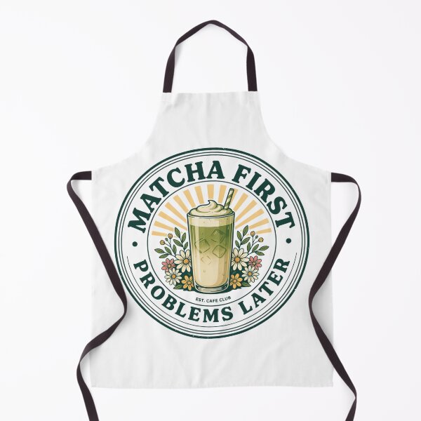 Item preview, Matcha First, Problems Later – Funny Iced Matcha Lover Retro Café Design designed and sold by ArcticFoxStudio.