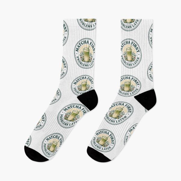 Item preview, Matcha First, Problems Later – Funny Iced Matcha Lover Retro Café Design designed and sold by ArcticFoxStudio.