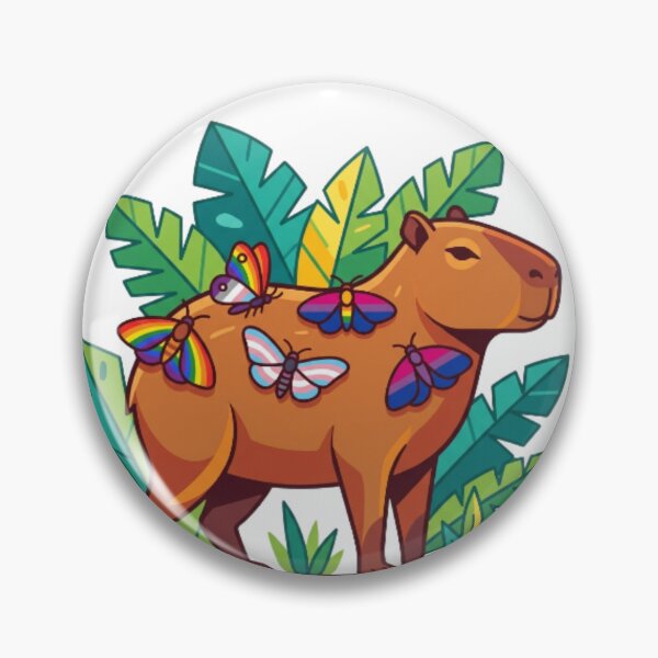 Item preview, Exotic Capybara with Rainbow Moth Accents designed and sold by CozyDesignsCo.