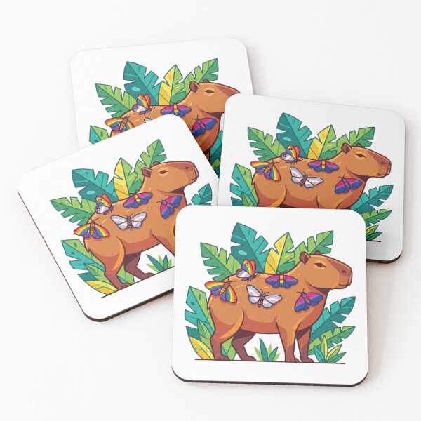 Item preview, Exotic Capybara with Rainbow Moth Accents designed and sold by CozyDesignsCo.