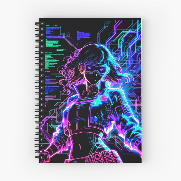 Item preview, Neon Cyberpunk Phantom Hacker Girl Line Art designed and sold by ExploreAura Studio.