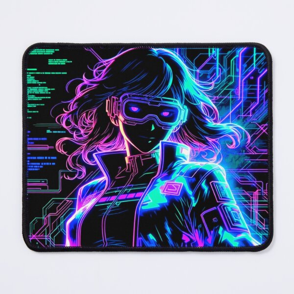 Item preview, Neon Cyberpunk Phantom Hacker Girl Line Art designed and sold by ExploreAura Studio.