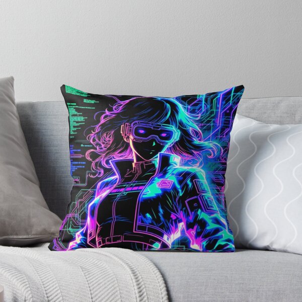 Item preview, Neon Cyberpunk Phantom Hacker Girl Line Art designed and sold by ExploreAura Studio.